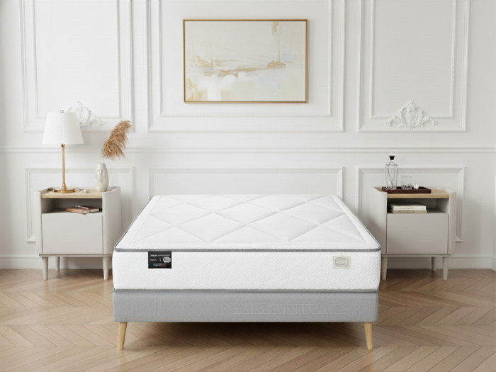 Ensemble matelas ressorts ensachés IENA + sommier BOBOCHIC x SIMMONS ®