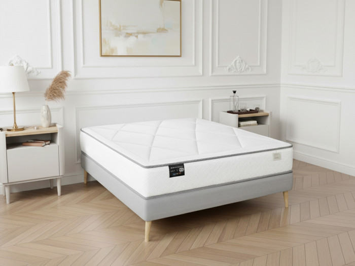 Ensemble matelas ressorts ensachés IENA + sommier BOBOCHIC x SIMMONS ®