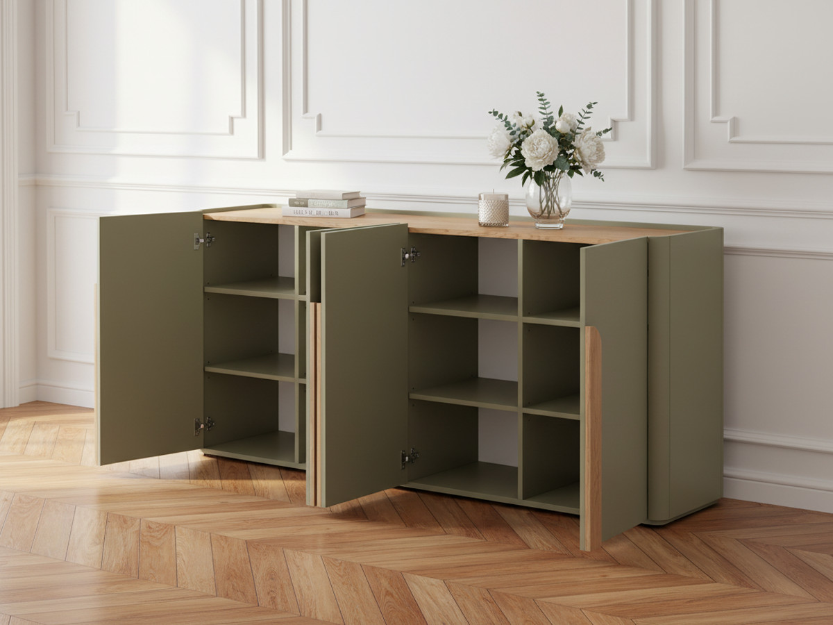 Buffet 4 portes 200 cm ENYRA vert — vue 5