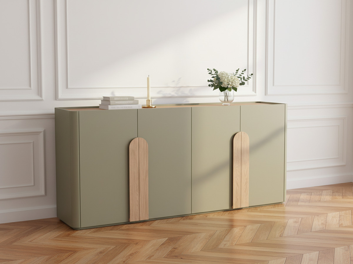 Buffet 4 portes 200 cm ENYRA vert — vue 4