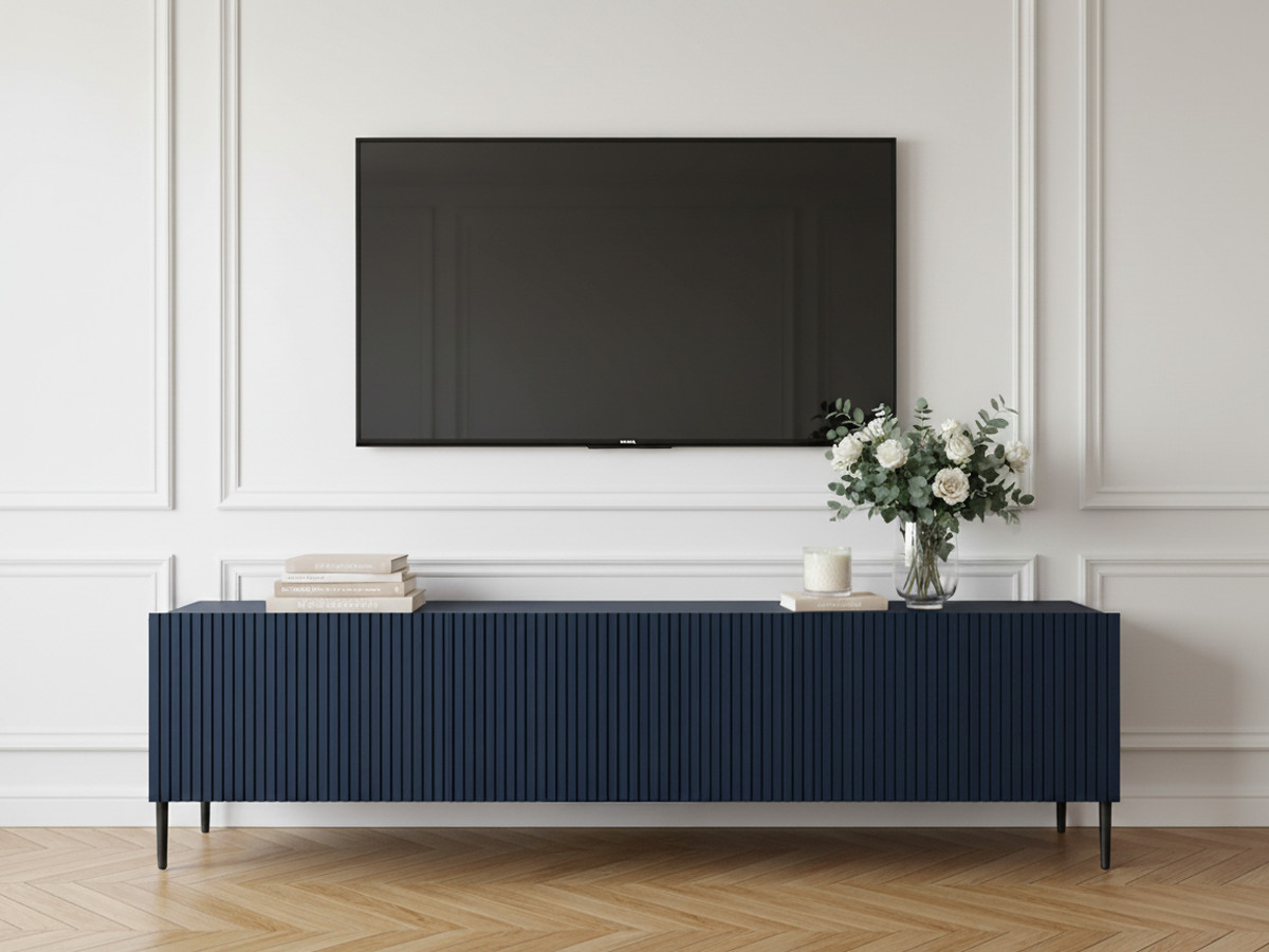 Meuble TV 200 cm KASHA Pieds noir