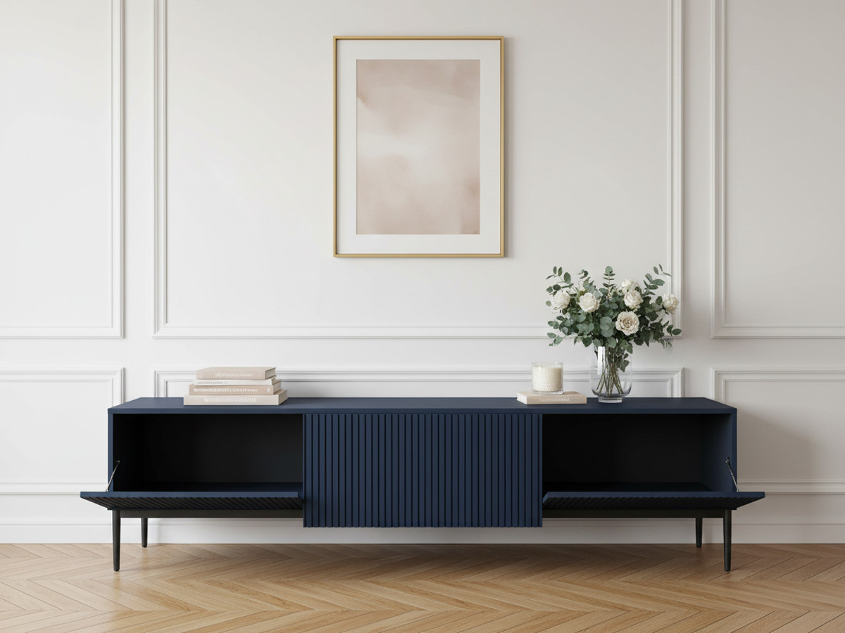 Meuble TV 200 cm KASHA Pieds noir