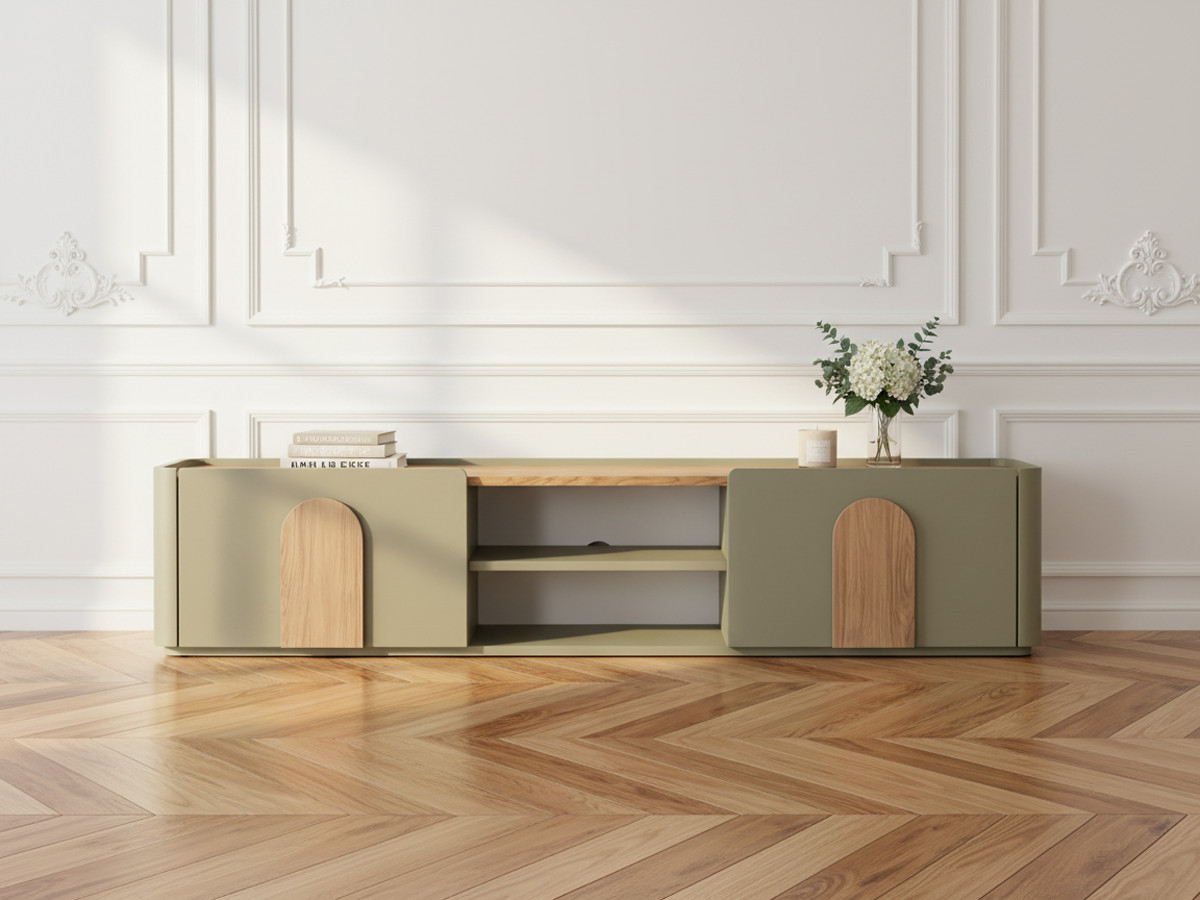 Meuble TV 1 porte 1 tiroir 170 cm ENYRA vert