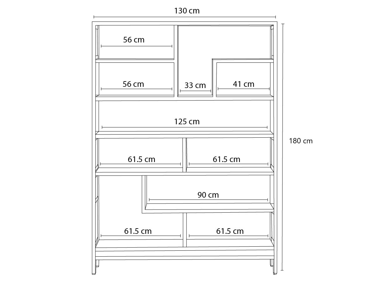 BEAUBOURG boekenkast, 180 cm hoog, massief mangohout
