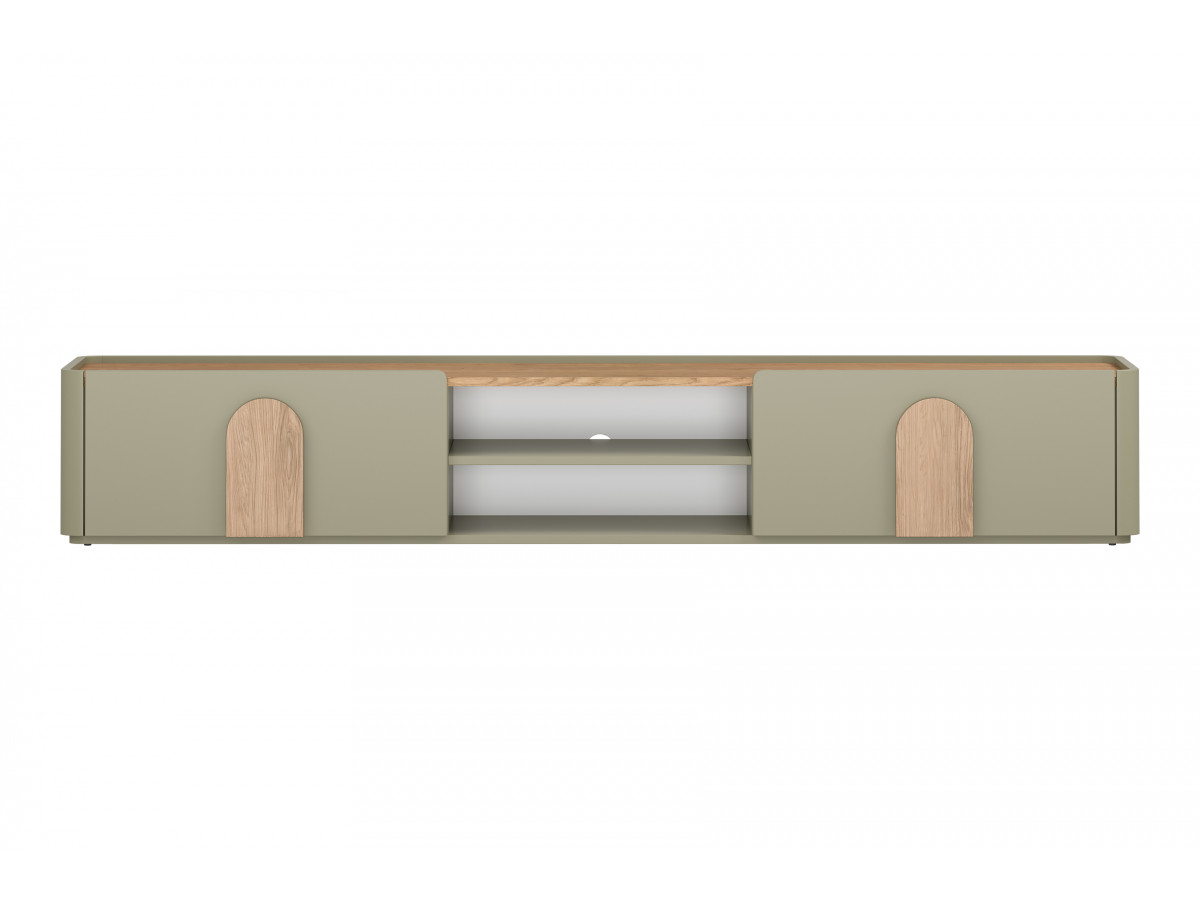 Meuble TV 1 porte 1 tiroir 220 cm ENYRA vert — vue 6