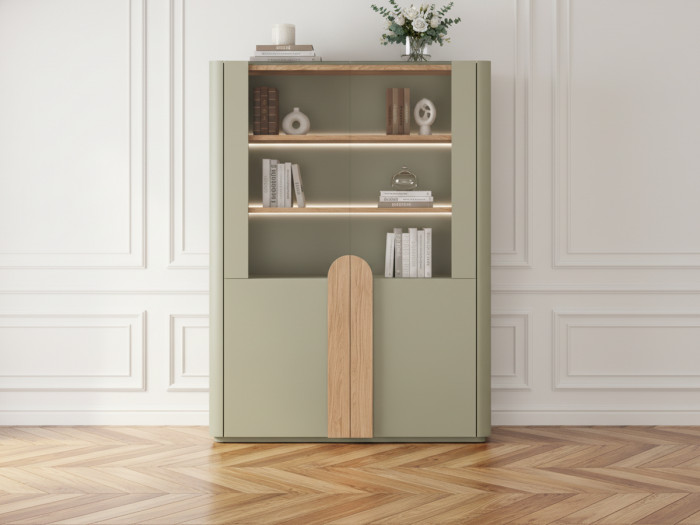 Meuble vitrine 2 portes H. 138 cm ENYRA