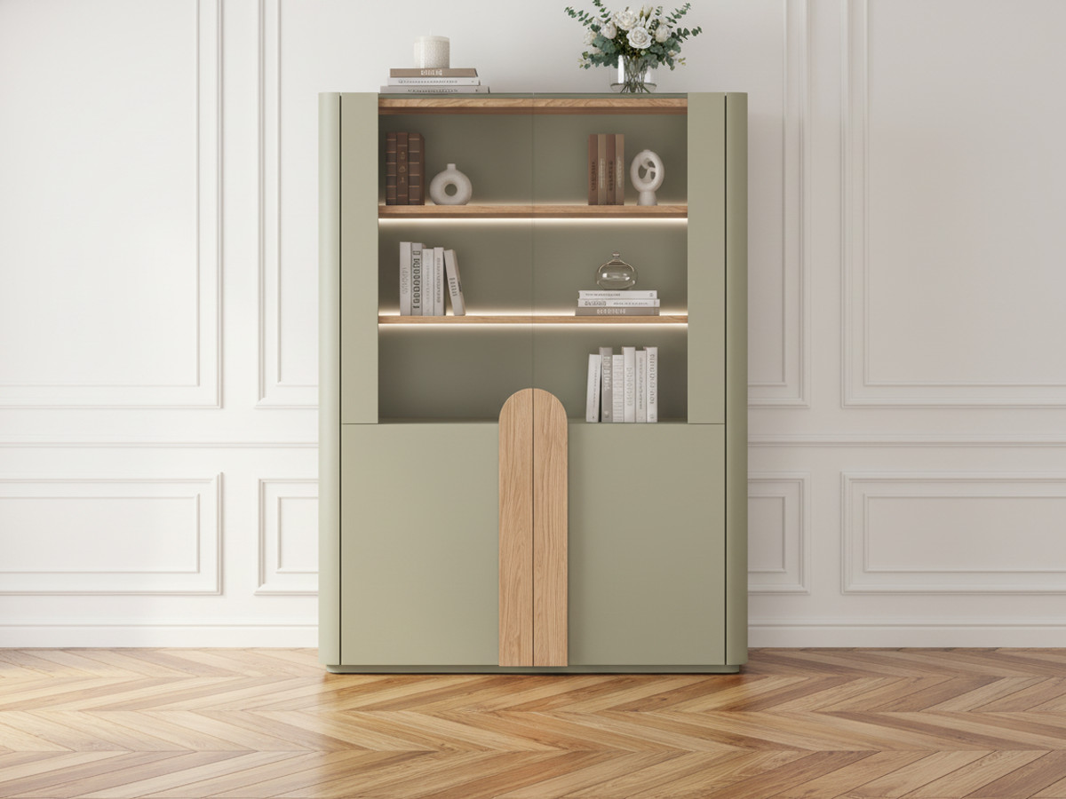 Meuble vitrine 2 portes H. 138 cm ENYRA