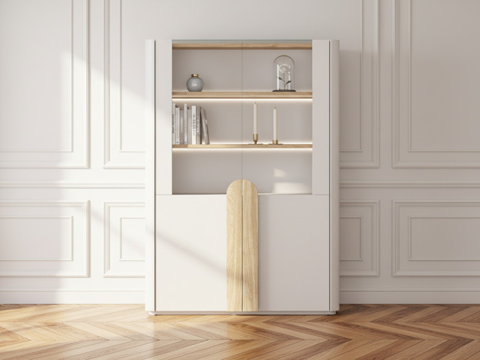 Meuble vitrine 2 portes H. 138 cm ENYRA
