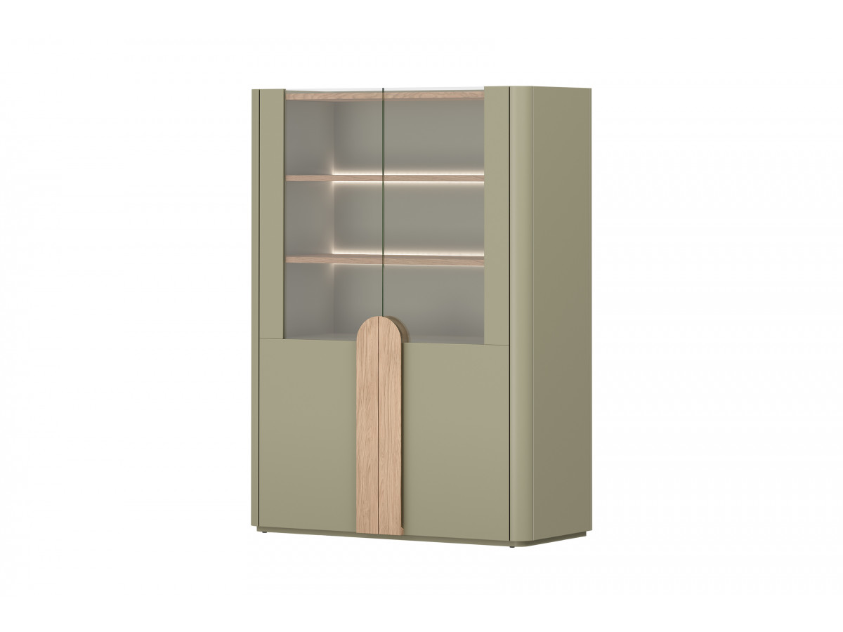 meuble vitrine 2 portes h. 138 cm enyra gekleurd vert