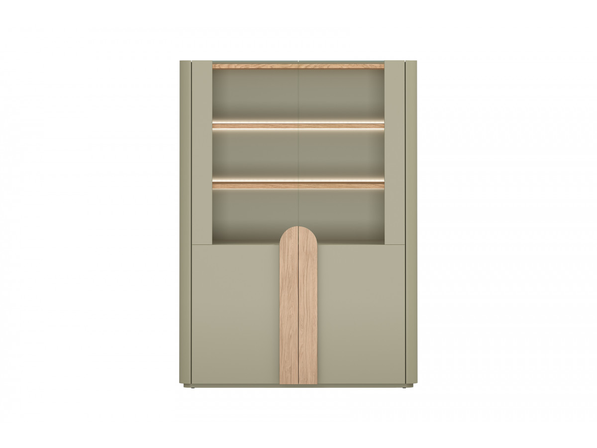 Meuble vitrine 2 portes H. 138 cm ENYRA vert — vue 6