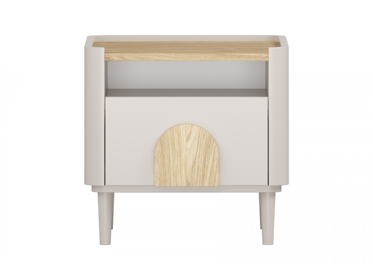Table de chevet 1 tiroir ENYRA pieds bois massif beige — vue 6