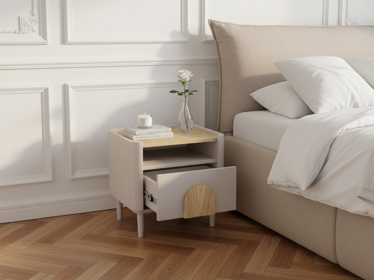 Table de chevet 1 tiroir ENYRA pieds bois massif