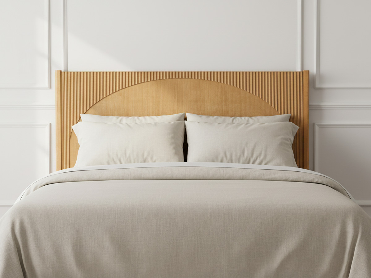 LOLA 165cm hoofdbord met afgerond patroon en massief essenfineer