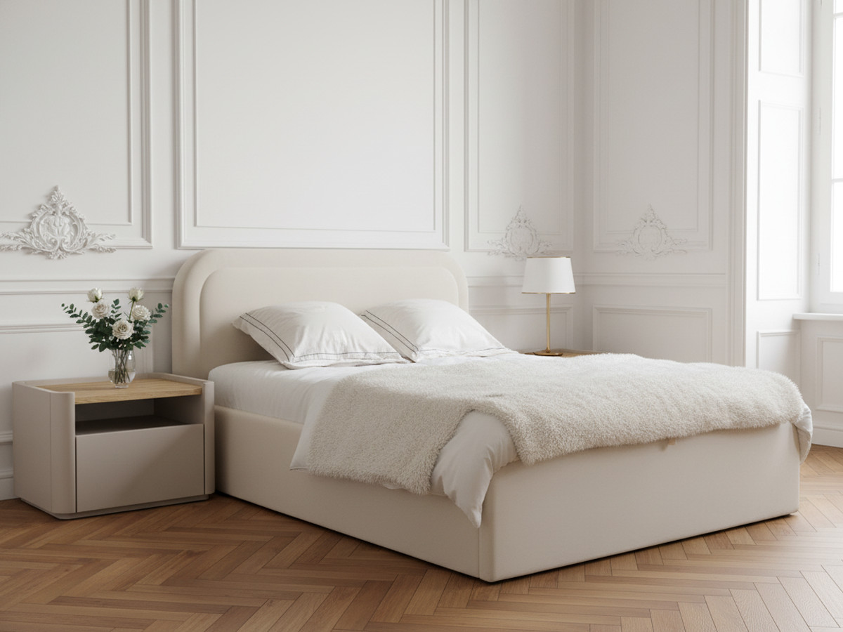 lit coffre cassiopee de couleur beige