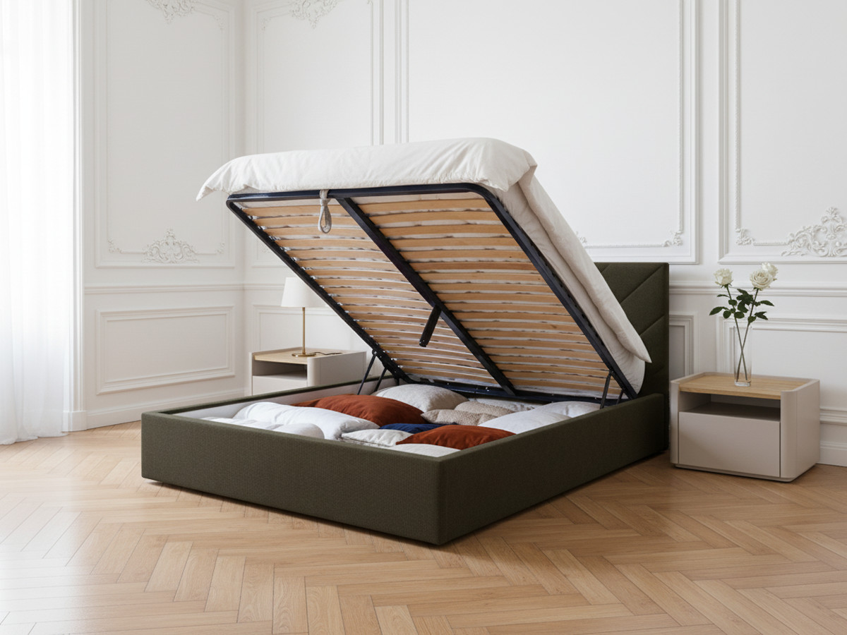 Lit coffre ROMANE vert