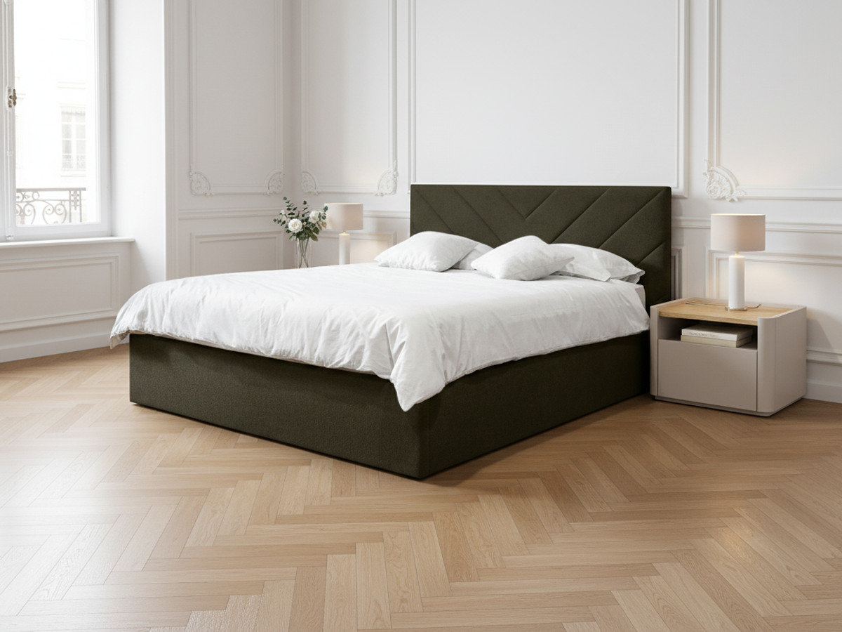 Lit coffre ROMANE vert 180x200  BOBOCHIC