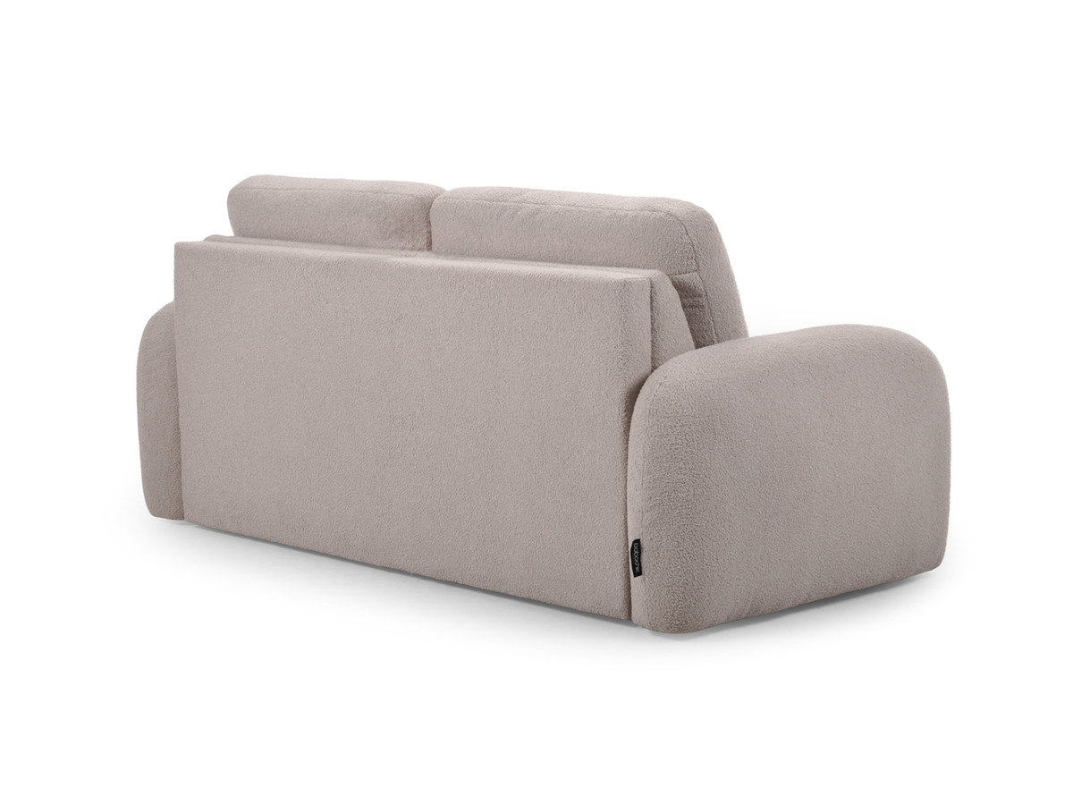 Canapé droit convertible KENAN ouverture express tissu bouclette