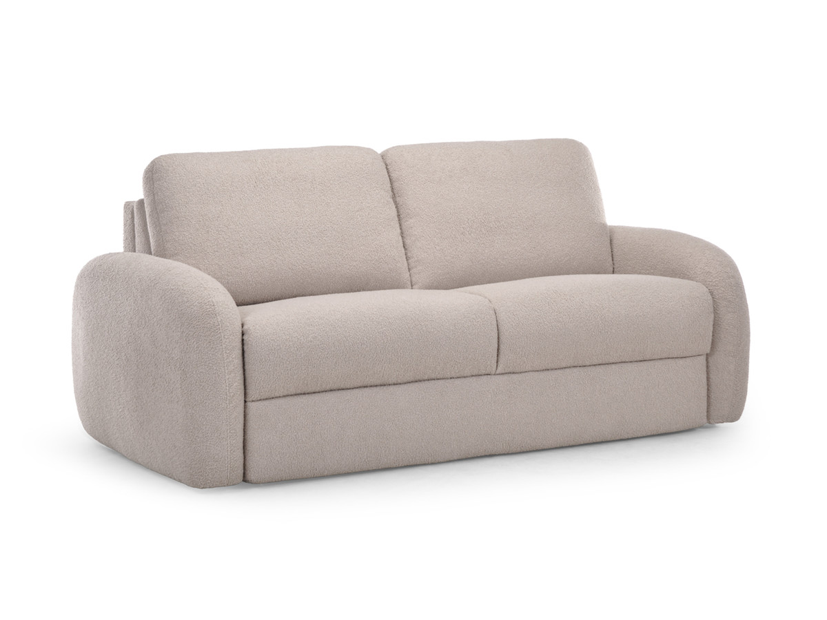 canapé droit convertible kenan ouverture express tissu bouclette gekleurd beige