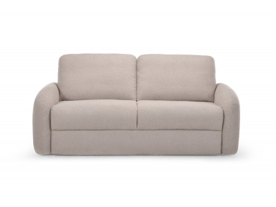 Canapé droit convertible KENAN ouverture express tissu bouclette