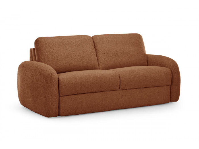 Canapé droit convertible MIKI ouverture express tissu bouclette