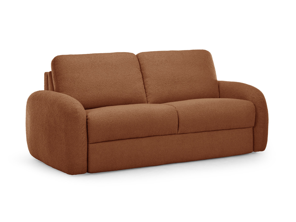 canapé droit convertible kenan ouverture express tissu bouclette gekleurd orange