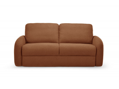 Canapé droit convertible KENAN ouverture express tissu bouclette