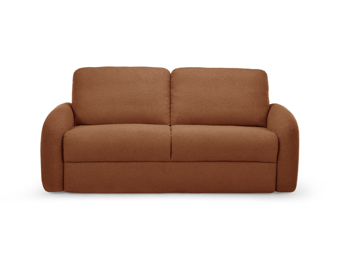 sofa rozkładana kenan z systemem włoskim tkanina bukla kolorowy pomarańczowy
