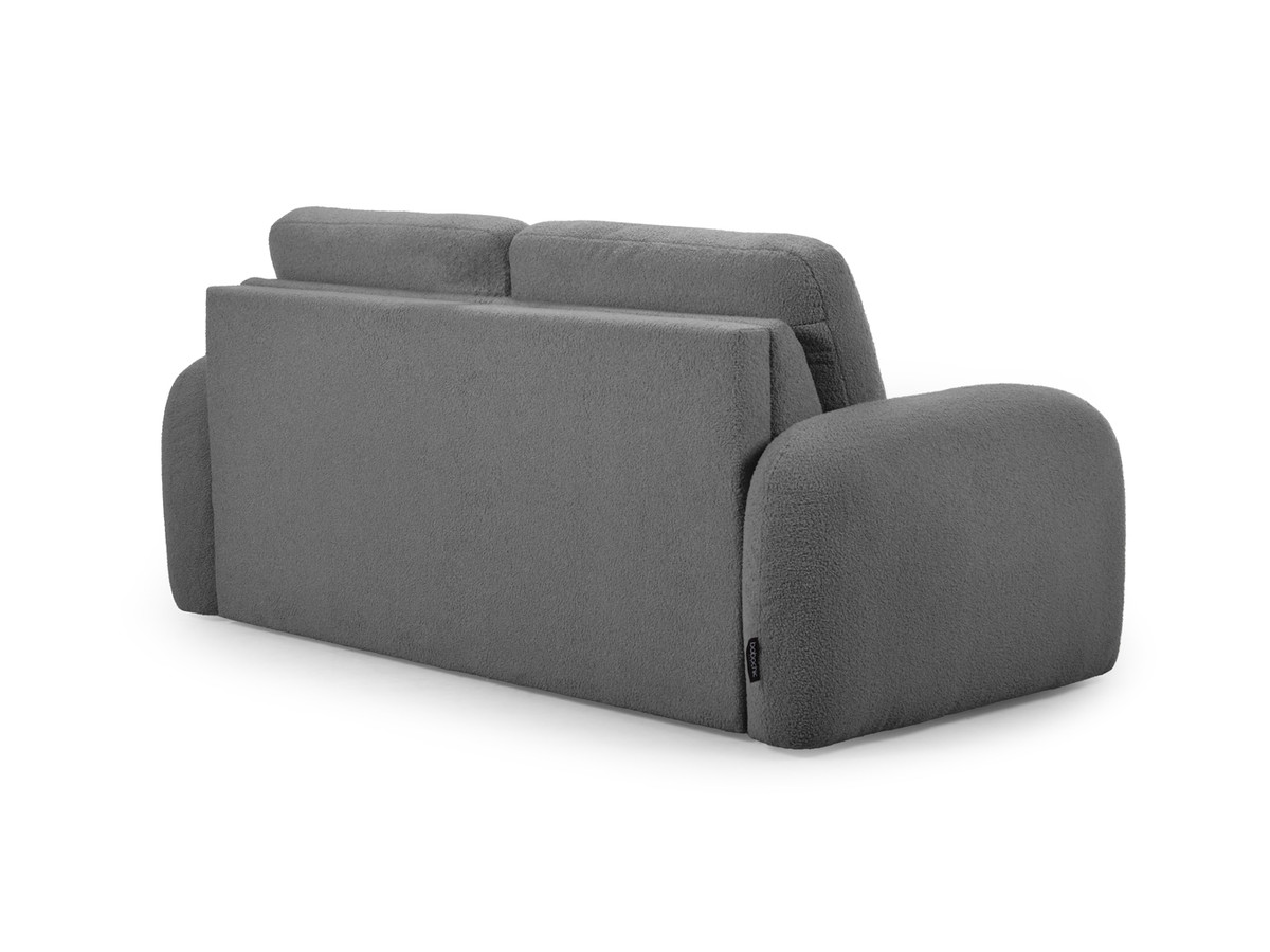 Canapé droit convertible KENAN ouverture express tissu bouclette