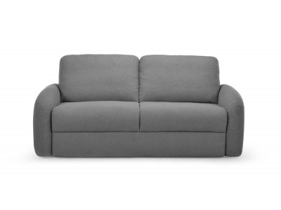 Canapé droit convertible KENAN ouverture express tissu bouclette