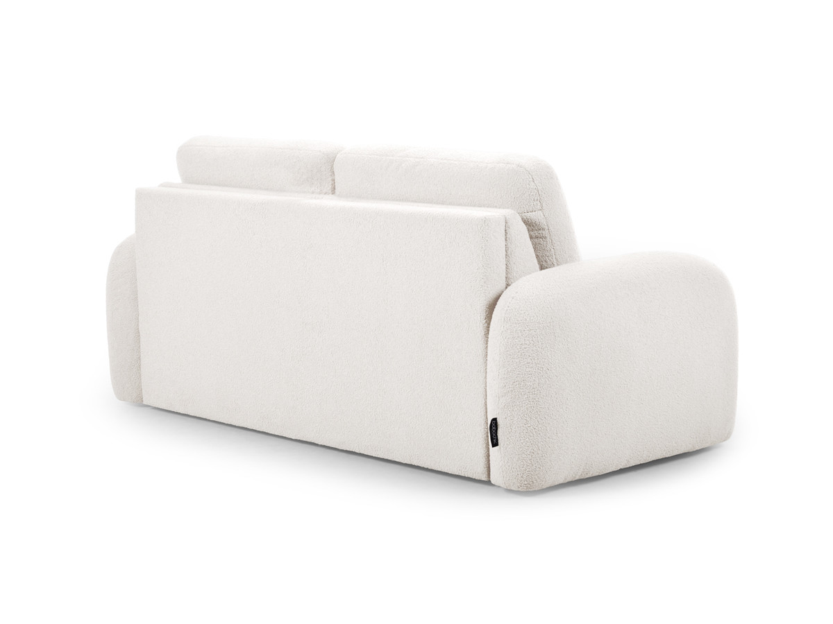 Canapé droit convertible KENAN ouverture express tissu bouclette