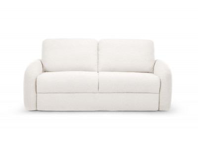 Canapé droit convertible KENAN ouverture express tissu bouclette