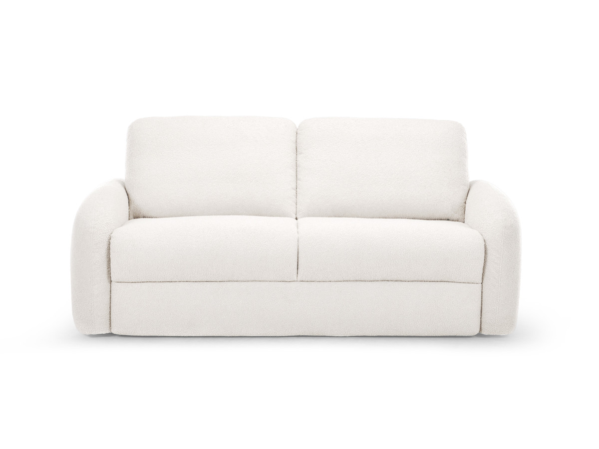 Canapé droit convertible KENAN ouverture express tissu bouclette