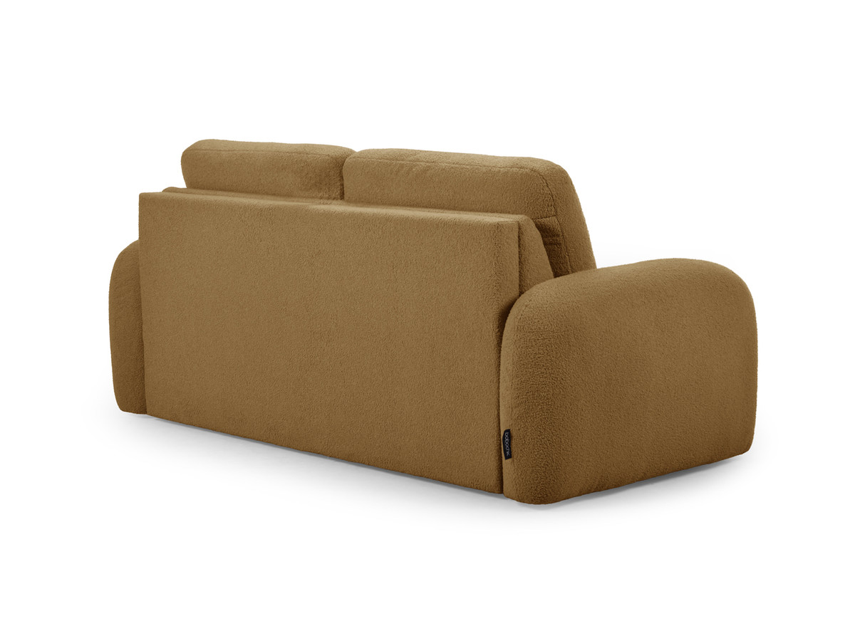 Canapé droit convertible KENAN ouverture express tissu bouclette