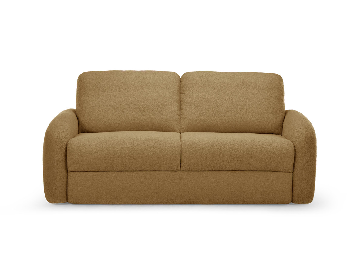 sofa rozkładana kenan z systemem włoskim tkanina bukla kolorowy żółty