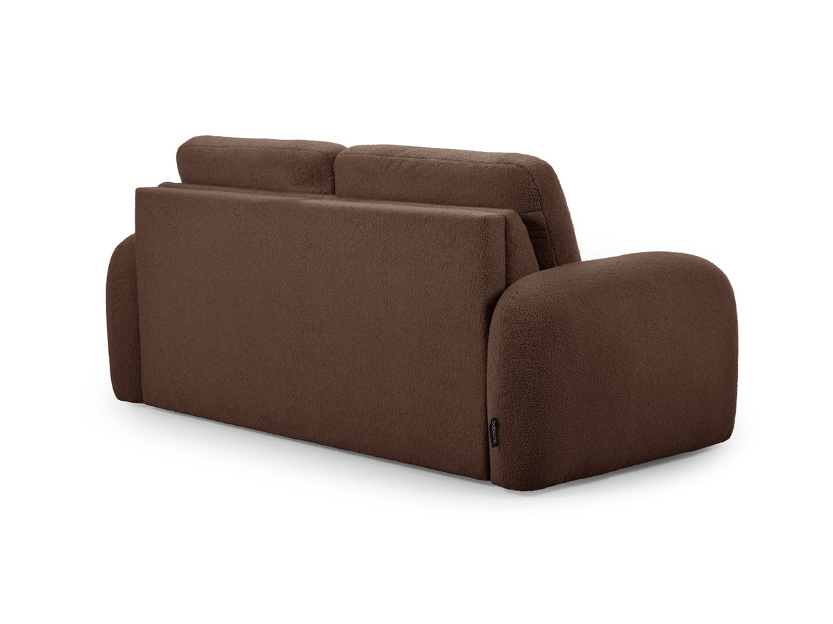 Canapé droit convertible KENAN ouverture express tissu bouclette