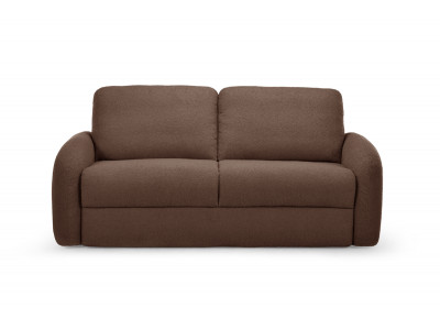 Canapé droit convertible KENAN ouverture express tissu bouclette