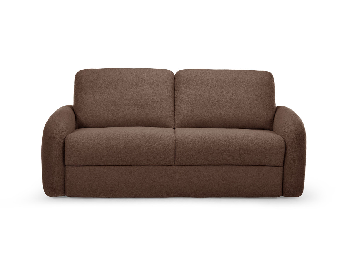 Canapé droit convertible KENAN ouverture express tissu bouclette