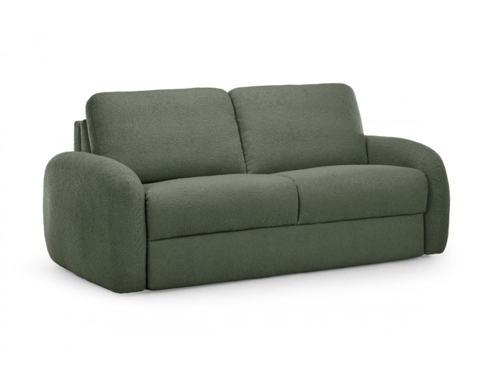 Canapé droit convertible MIKI ouverture express tissu bouclette