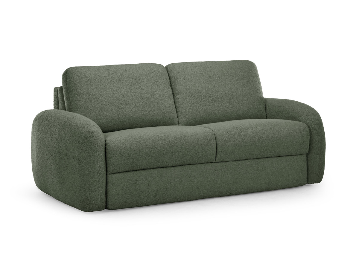 canapé droit convertible kenan ouverture express tissu bouclette gekleurd vert