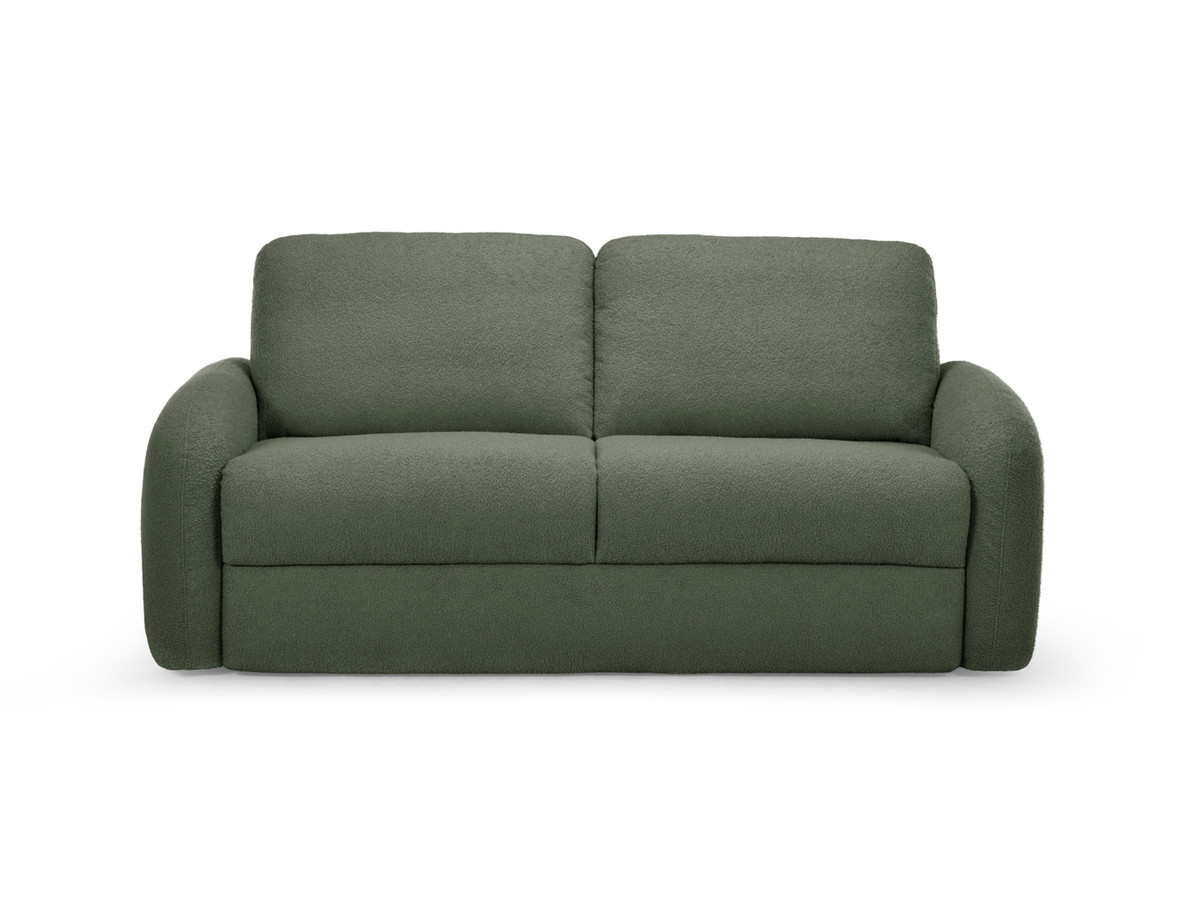 Canapé droit convertible KENAN ouverture express tissu bouclette