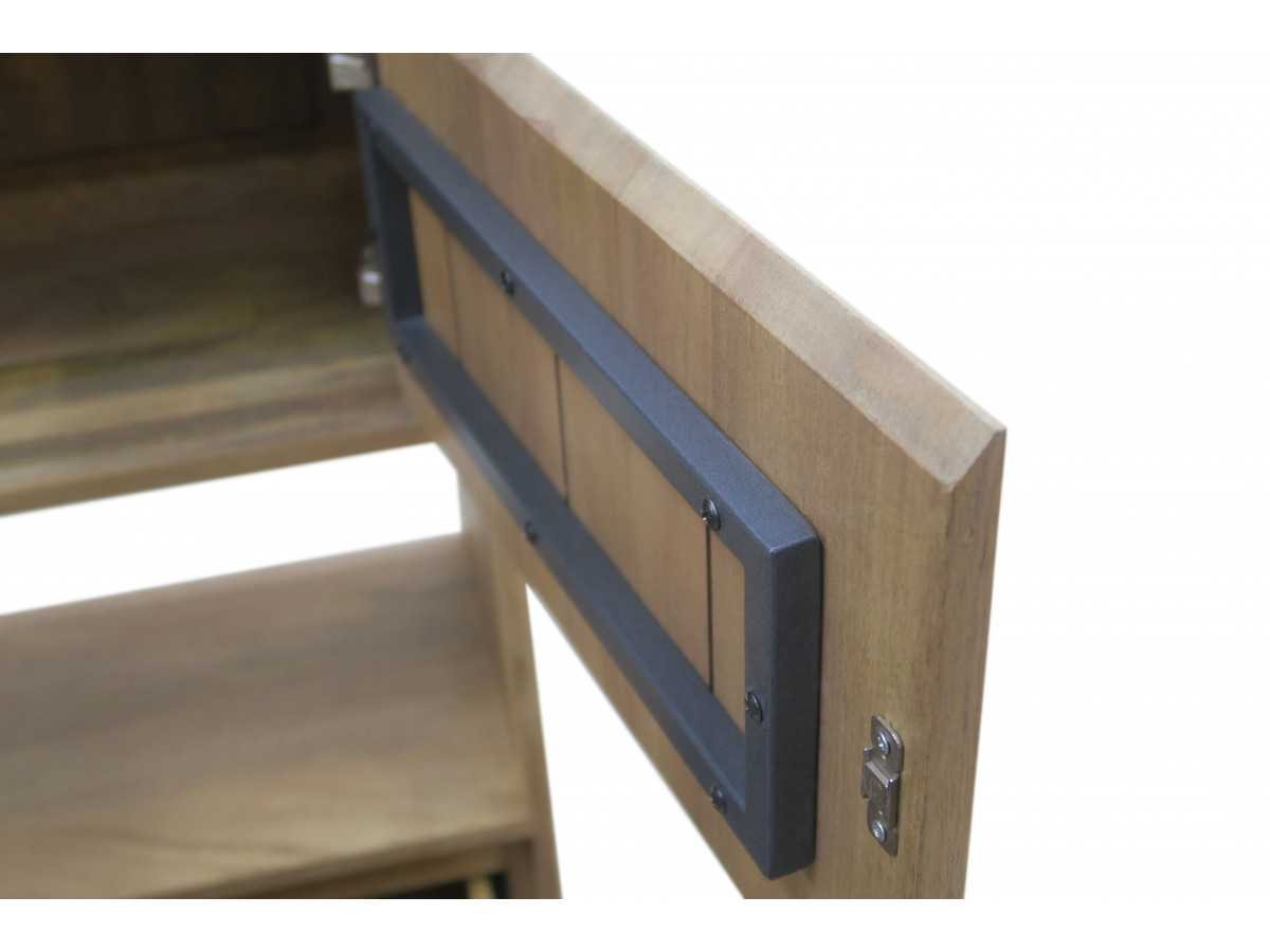 BERGERAC boekenkast, 190 cm hoog, massief mangohout