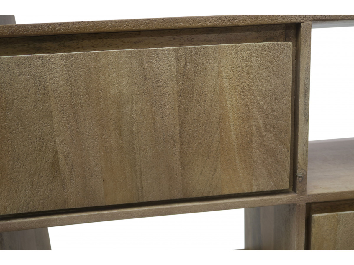 BERGERAC boekenkast, 190 cm hoog, massief mangohout