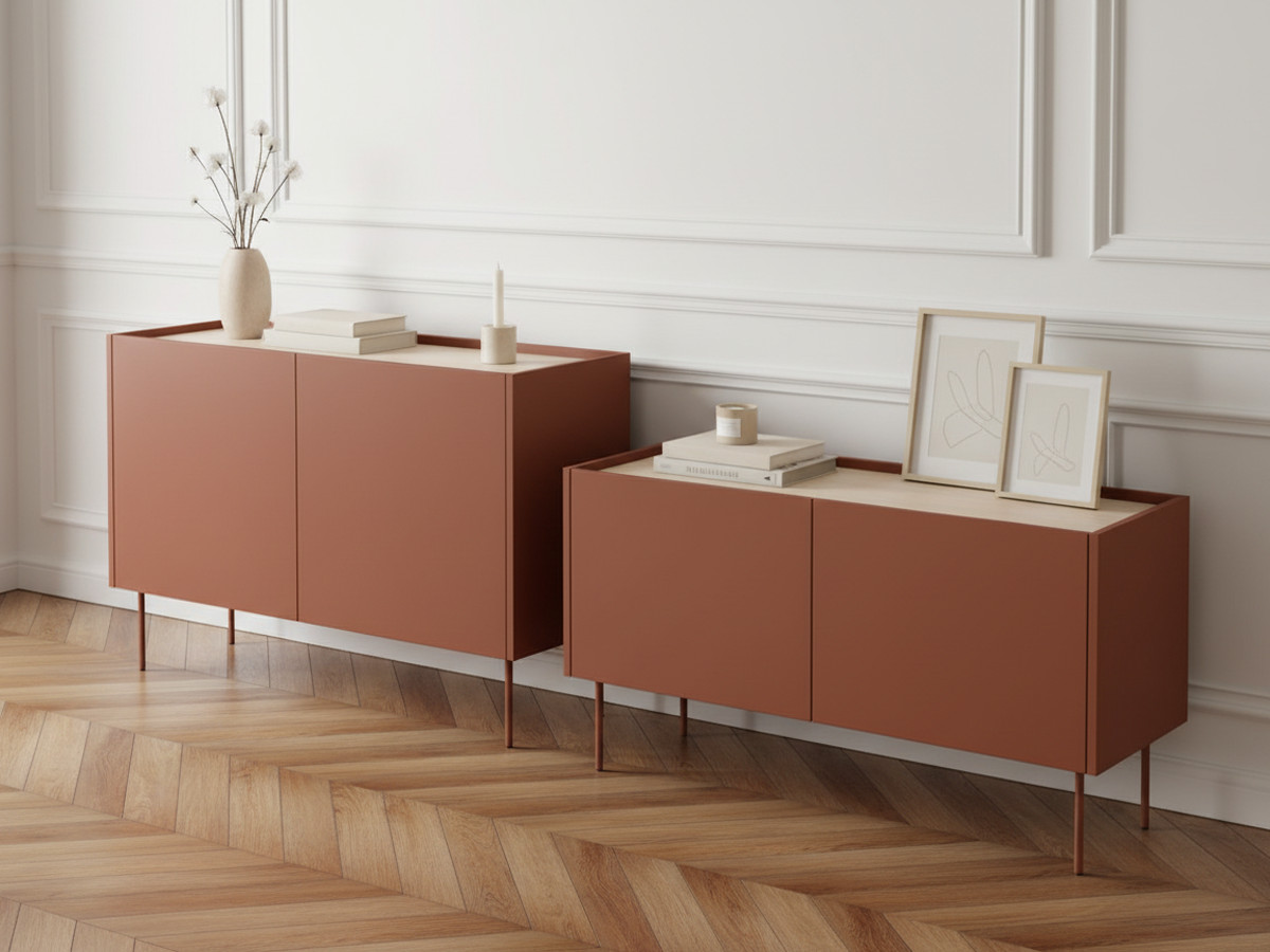 Ensemble ATLAS avec buffet 120 cm + meuble TV 120 cm rouge — vue 4