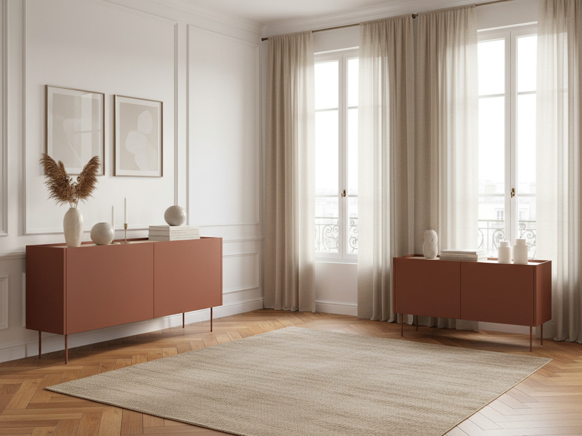 Ensemble ATLAS avec buffet 120 cm + meuble TV 120 cm rouge