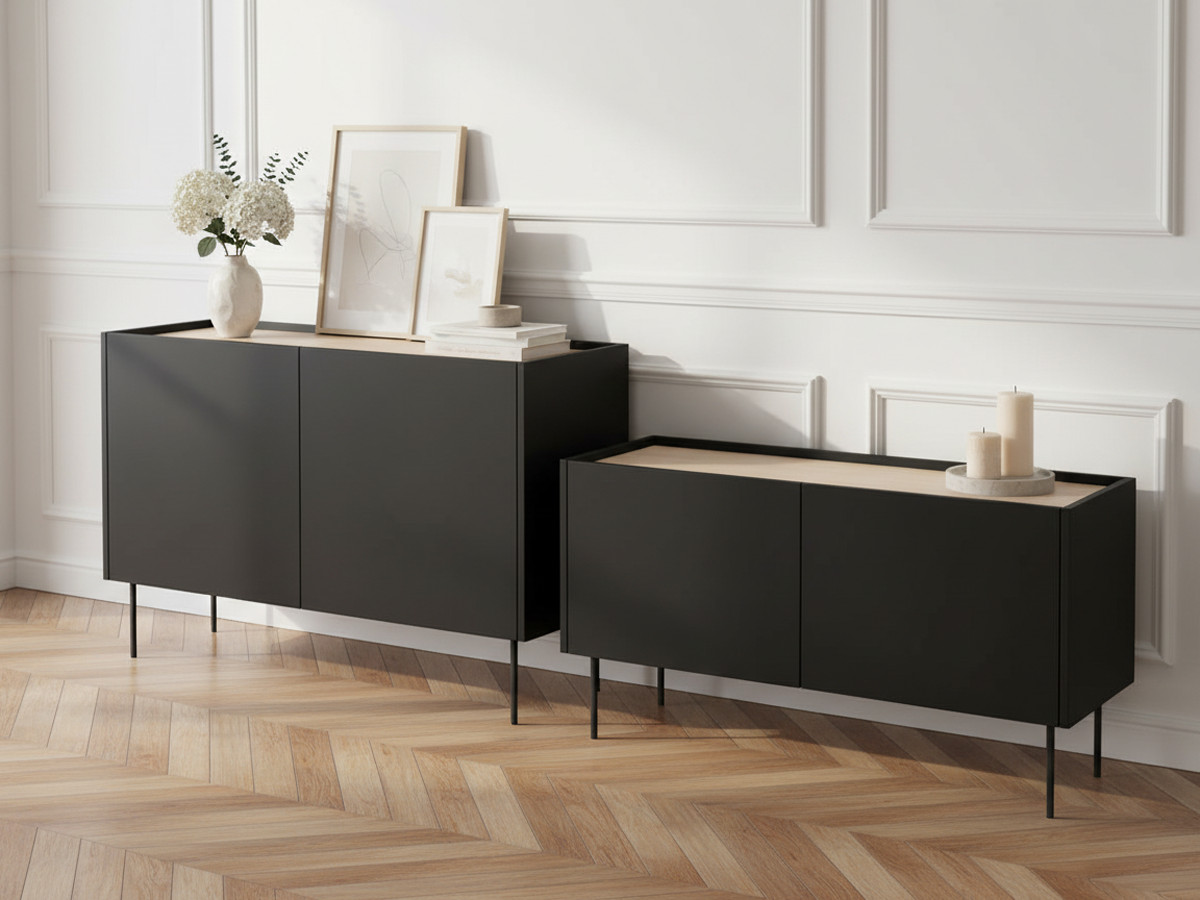 Ensemble ATLAS avec buffet 120 cm + meuble TV 120 cm noir — vue 4