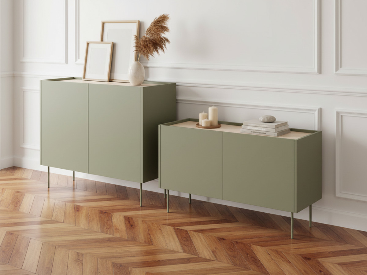 Ensemble ATLAS avec buffet 120 cm + meuble TV 120 cm vert — vue 6