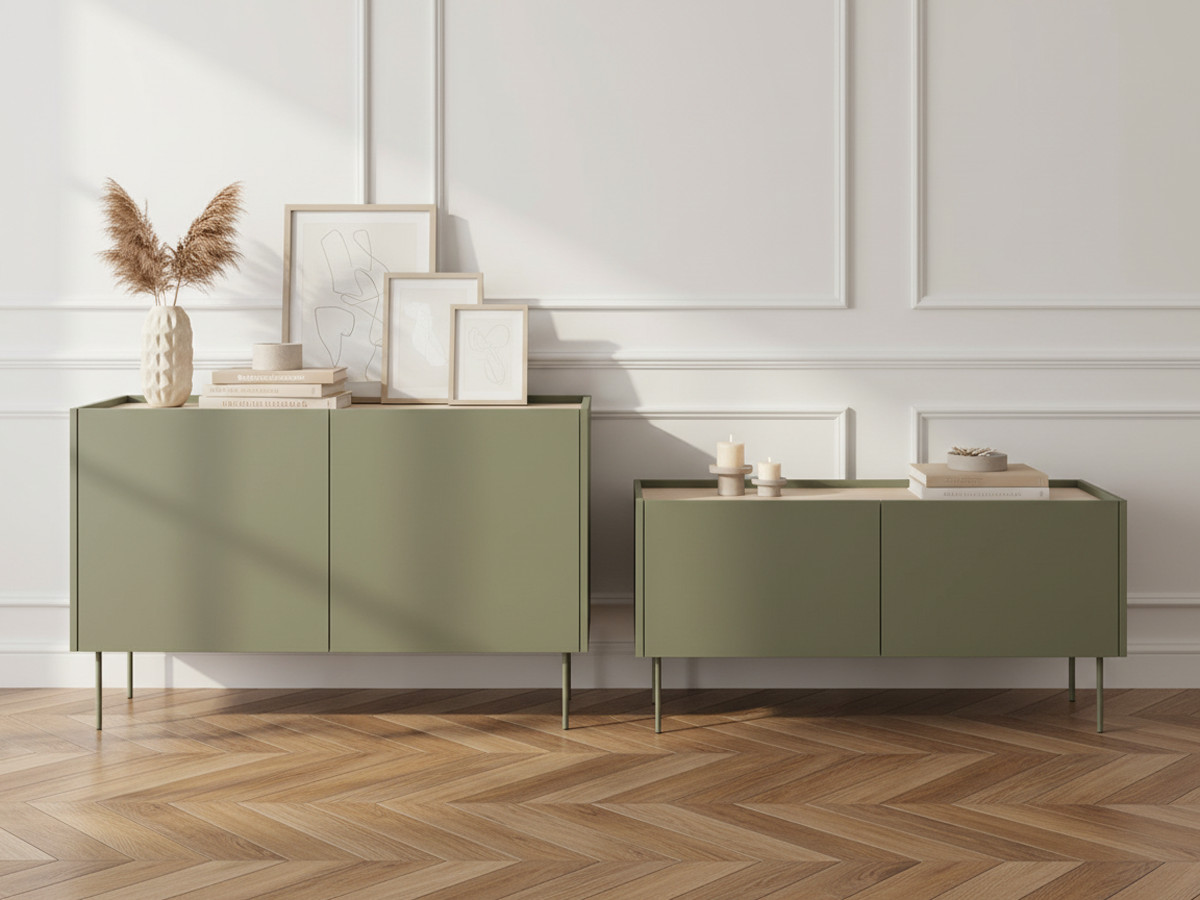 Ensemble ATLAS avec buffet 120 cm + meuble TV 120 cm vert — vue 5