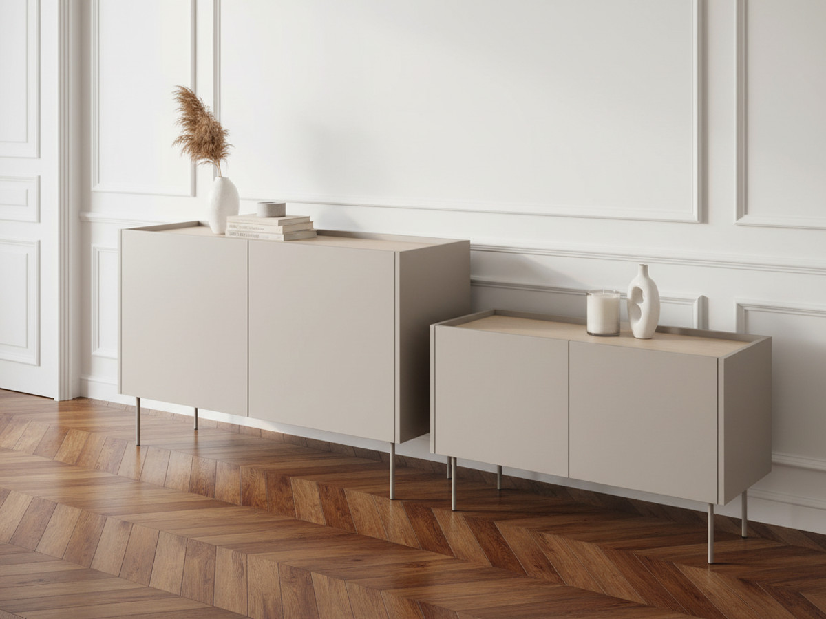 Ensemble ATLAS avec buffet 120 cm + meuble TV 120 cm beige — vue 4