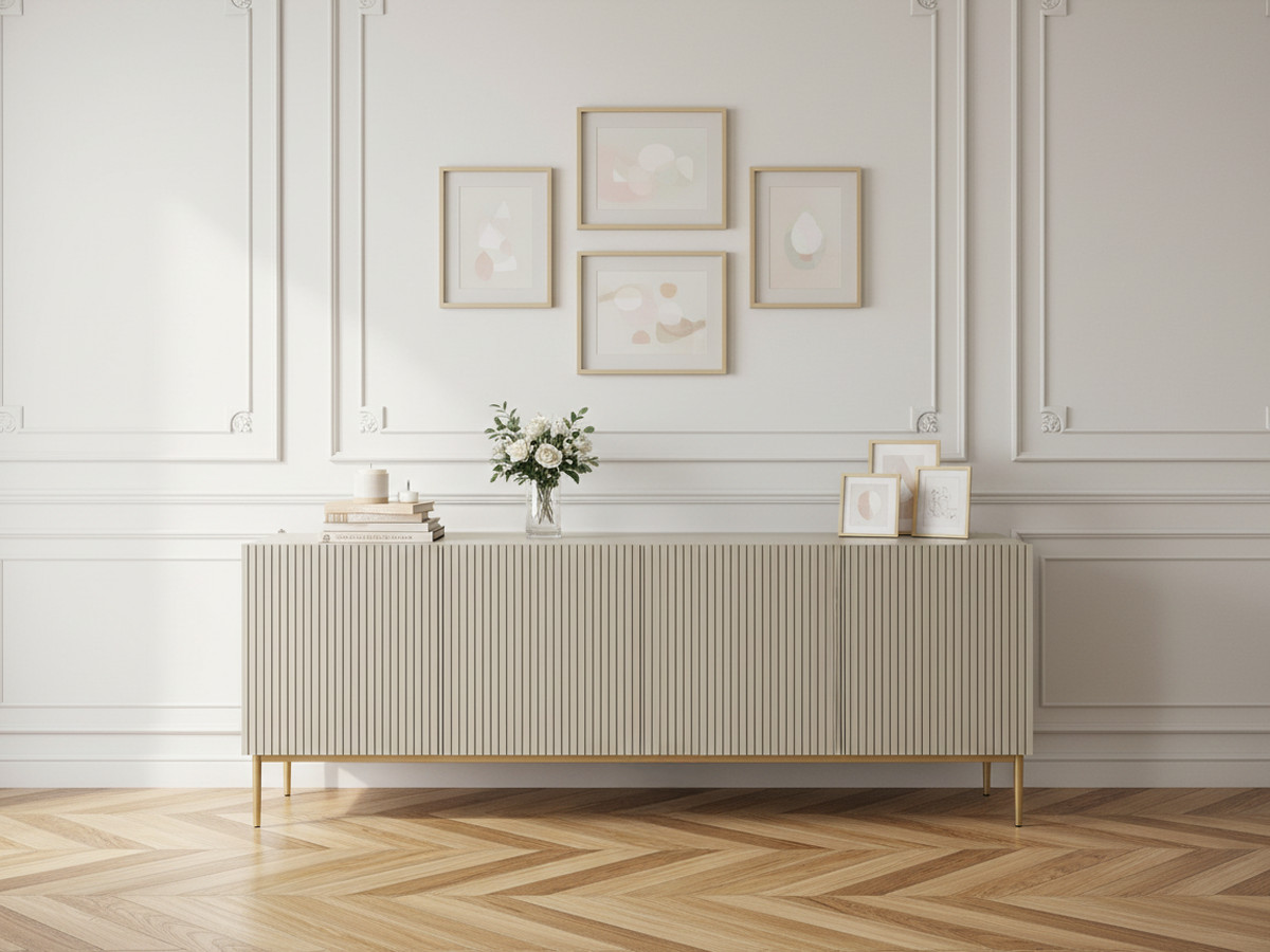 KASHA 4-deurs dressoir 200 cm Gouden poten