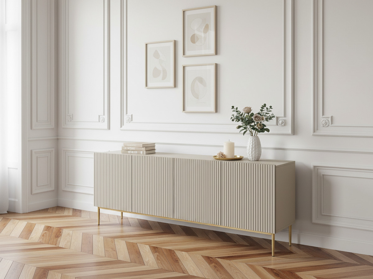 KASHA 4-deurs dressoir 200 cm Gouden poten